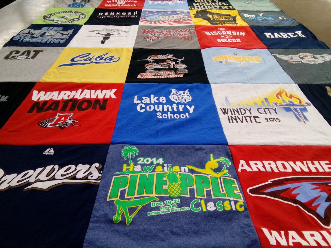 T-shirt quilt featuring uw-oshkosh, brewers by Gretchen from WI
