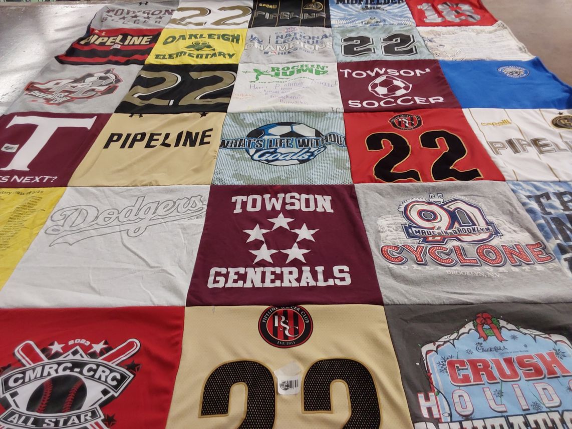 T-shirt quilt from towson university by Judith from MD