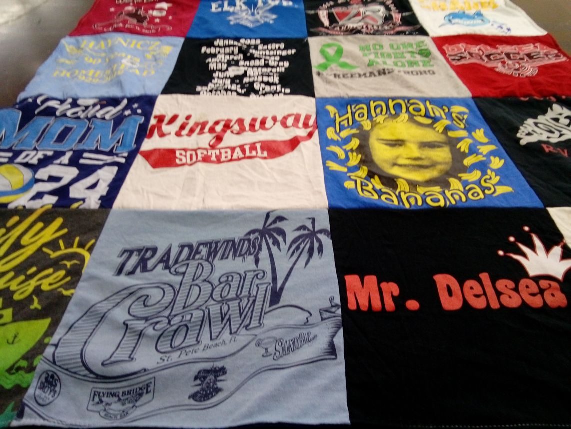 T-shirt quilt featuring kingsway softball by Mollie from NJ