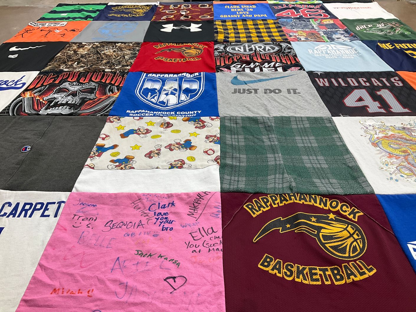 T-shirt quilt featuring rappahannock county basketball by Donna from VA