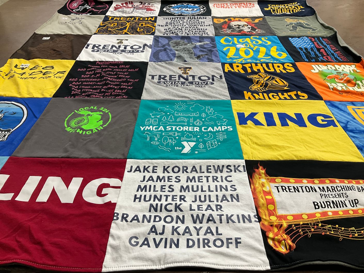 T-shirt quilt from trenton high school by Katie from MI
