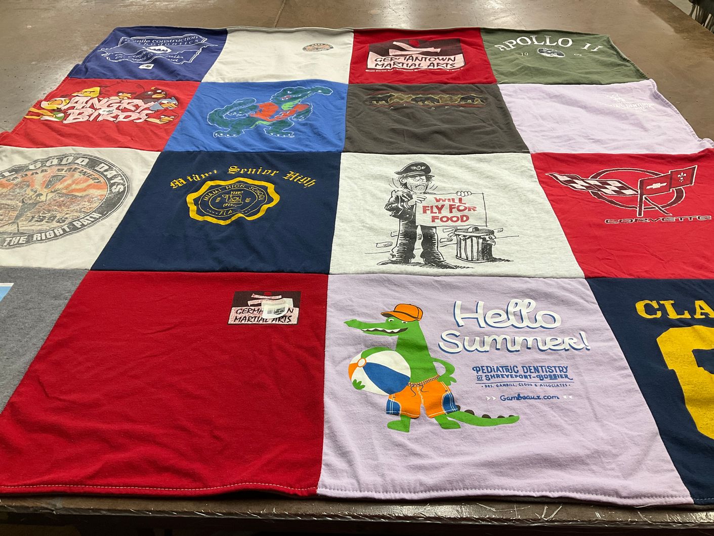 T-shirt quilt from milner senior high school by Barbara from FL