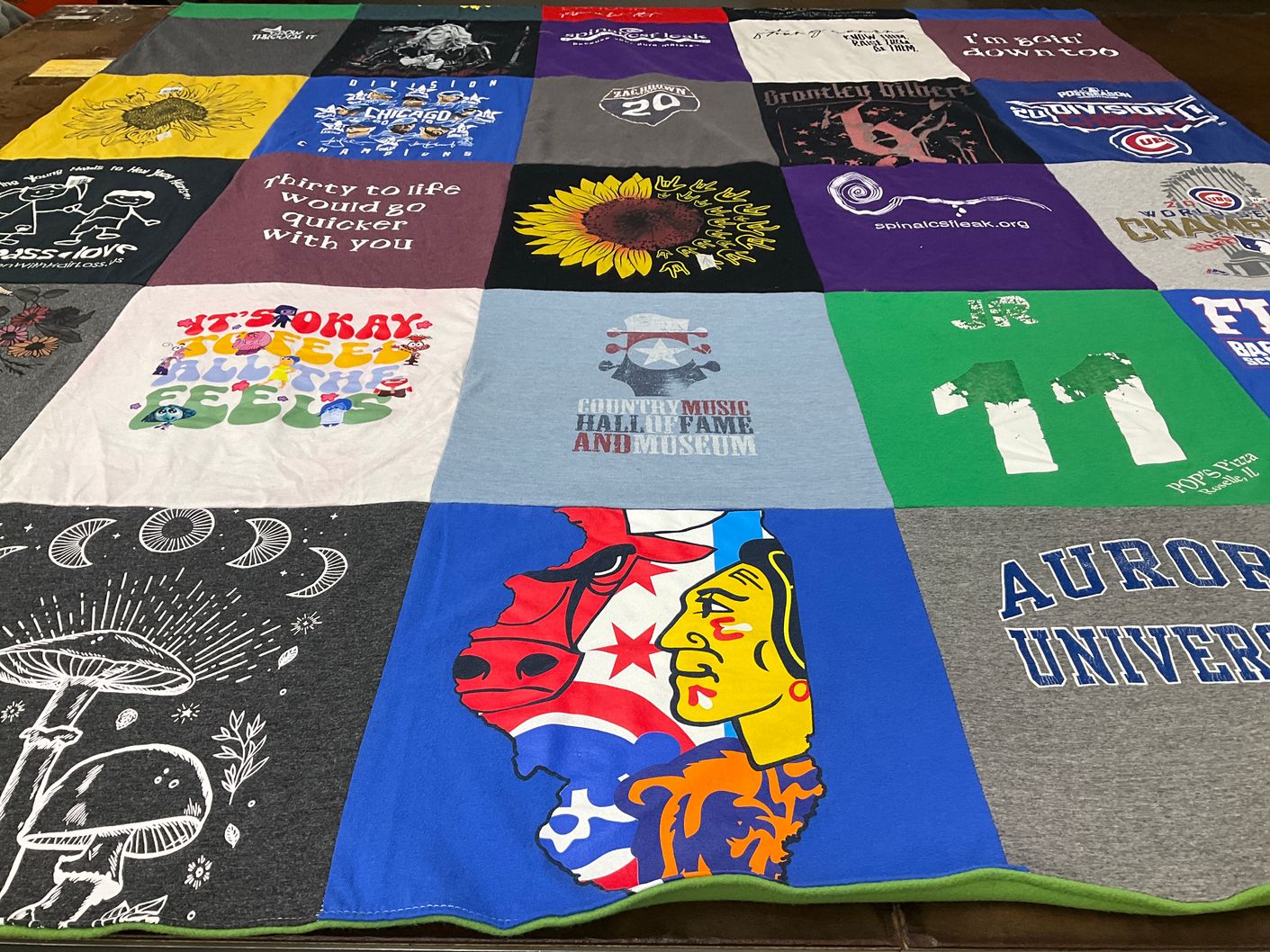 T-shirt quilt featuring chicago cubs by Jean from IL