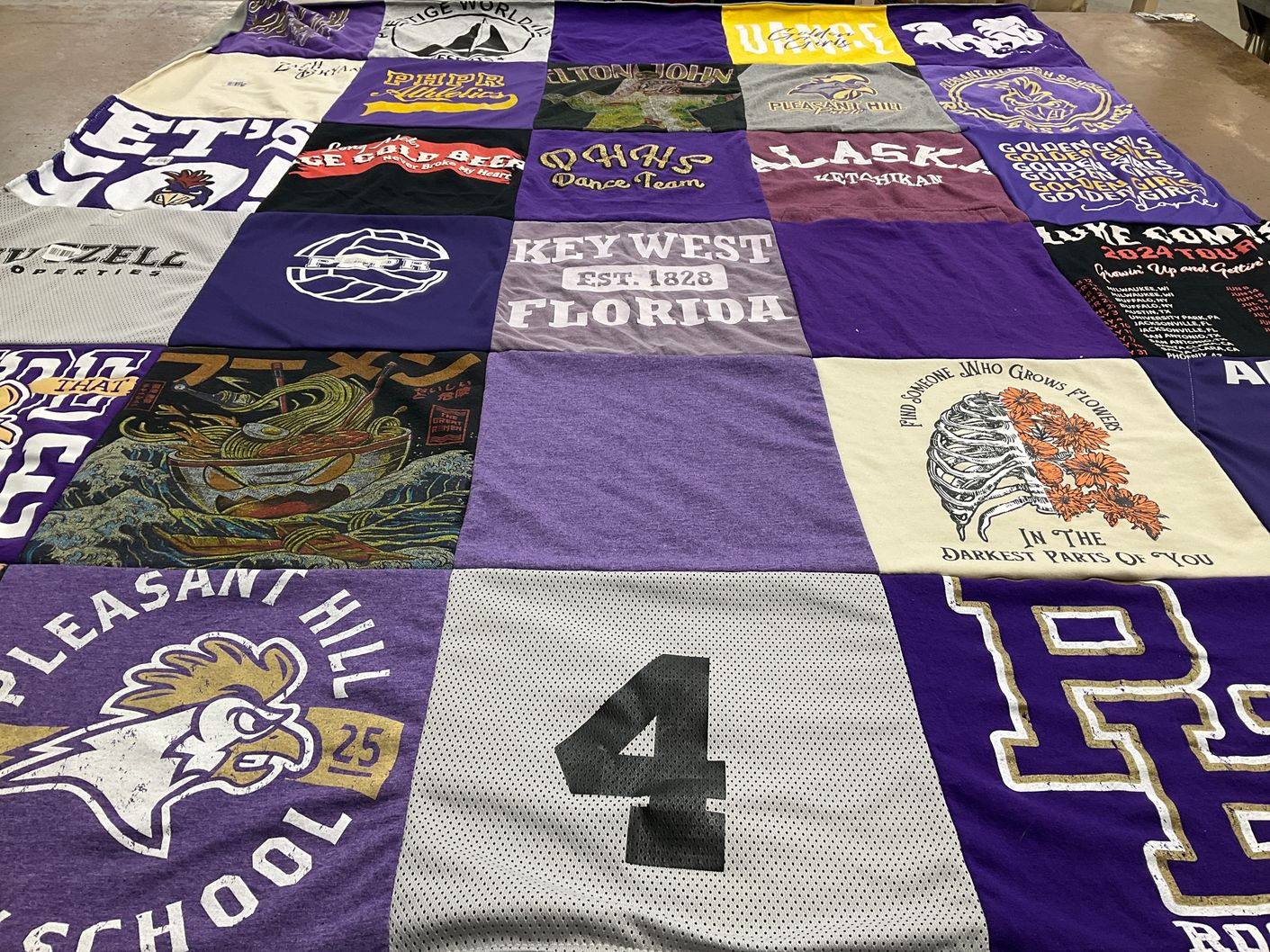 T-shirt quilt from pleasant hill high school by Jennifer from MO