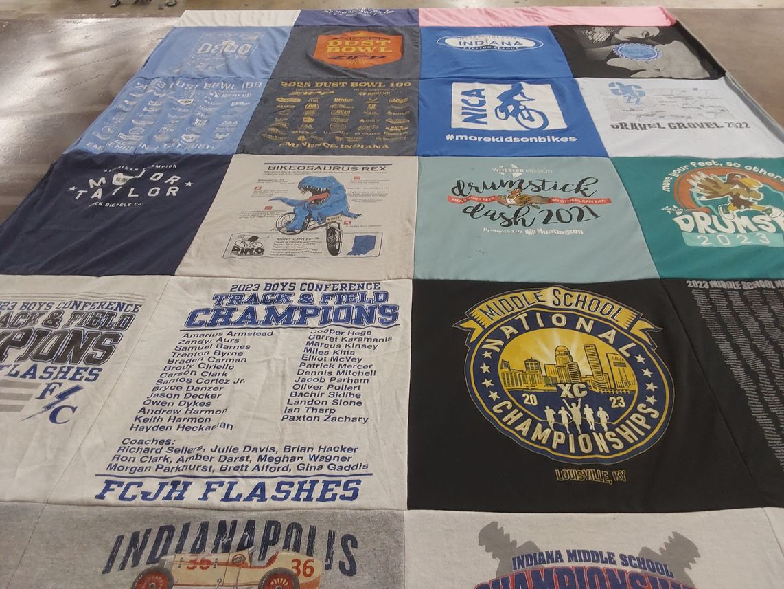 T-shirt quilt from flashes middle school by Katie from IN