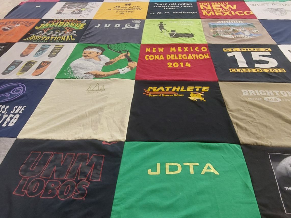 T-shirt quilt from university of new mexico by Sara from NM