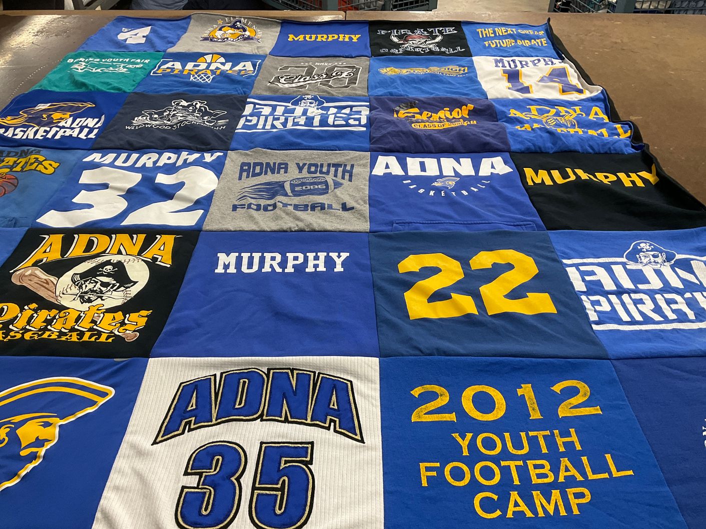 T-shirt quilt featuring adna pirates by Melissa from WA