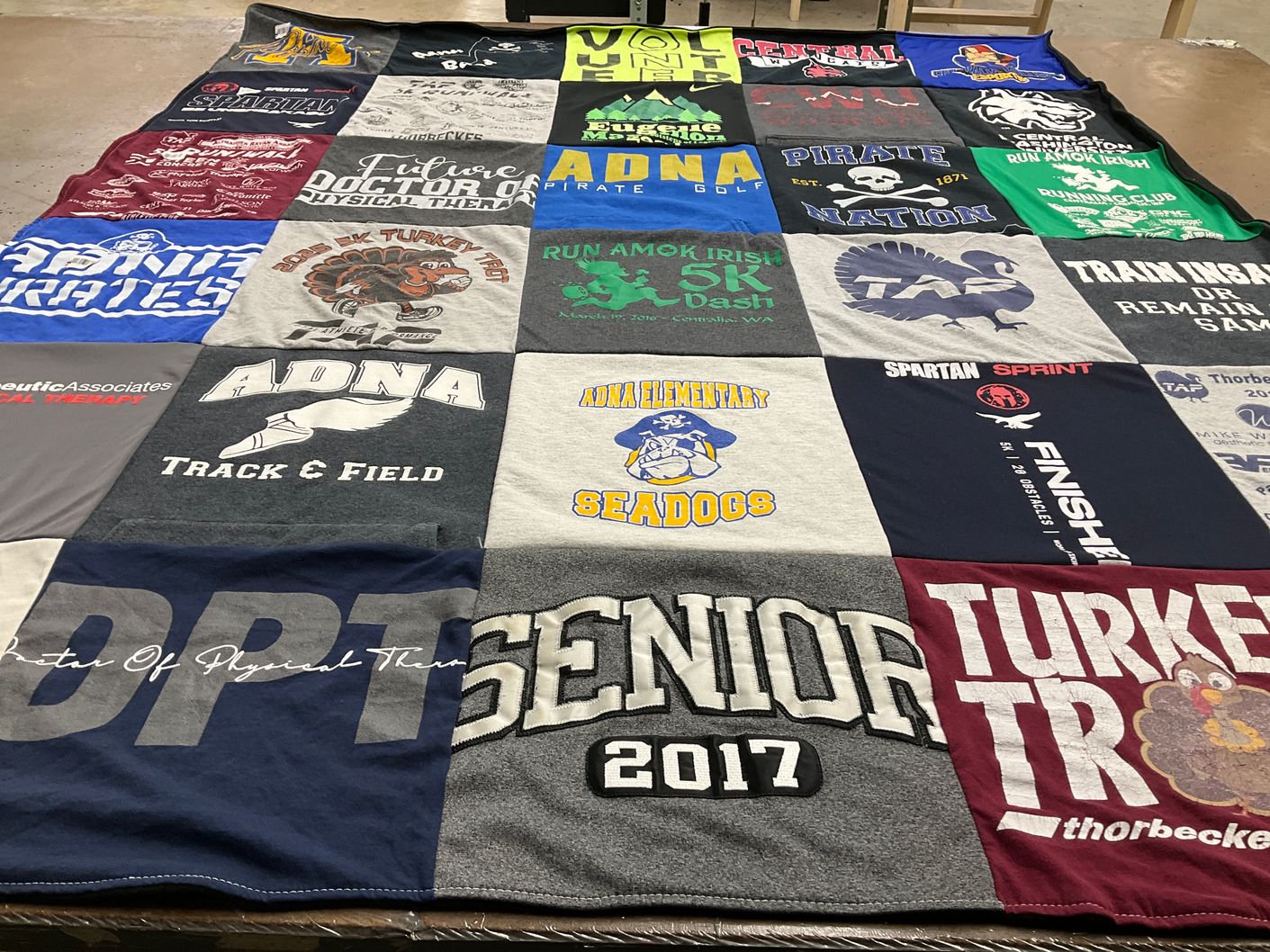 T-shirt quilt featuring seadogs, spartan by Melissa from WA