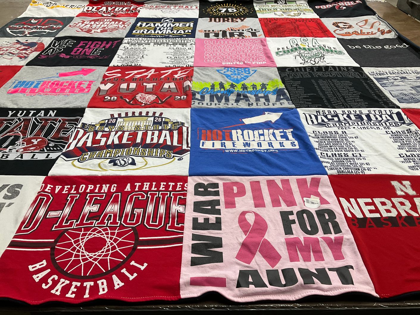 T-shirt quilt featuring nebraska basketball by Laurie from NE
