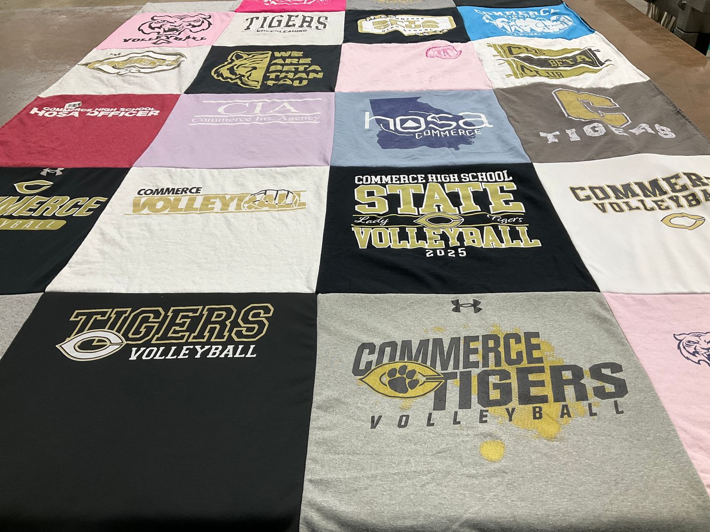 T-shirt quilt featuring commerce tigers by Megan from GA
