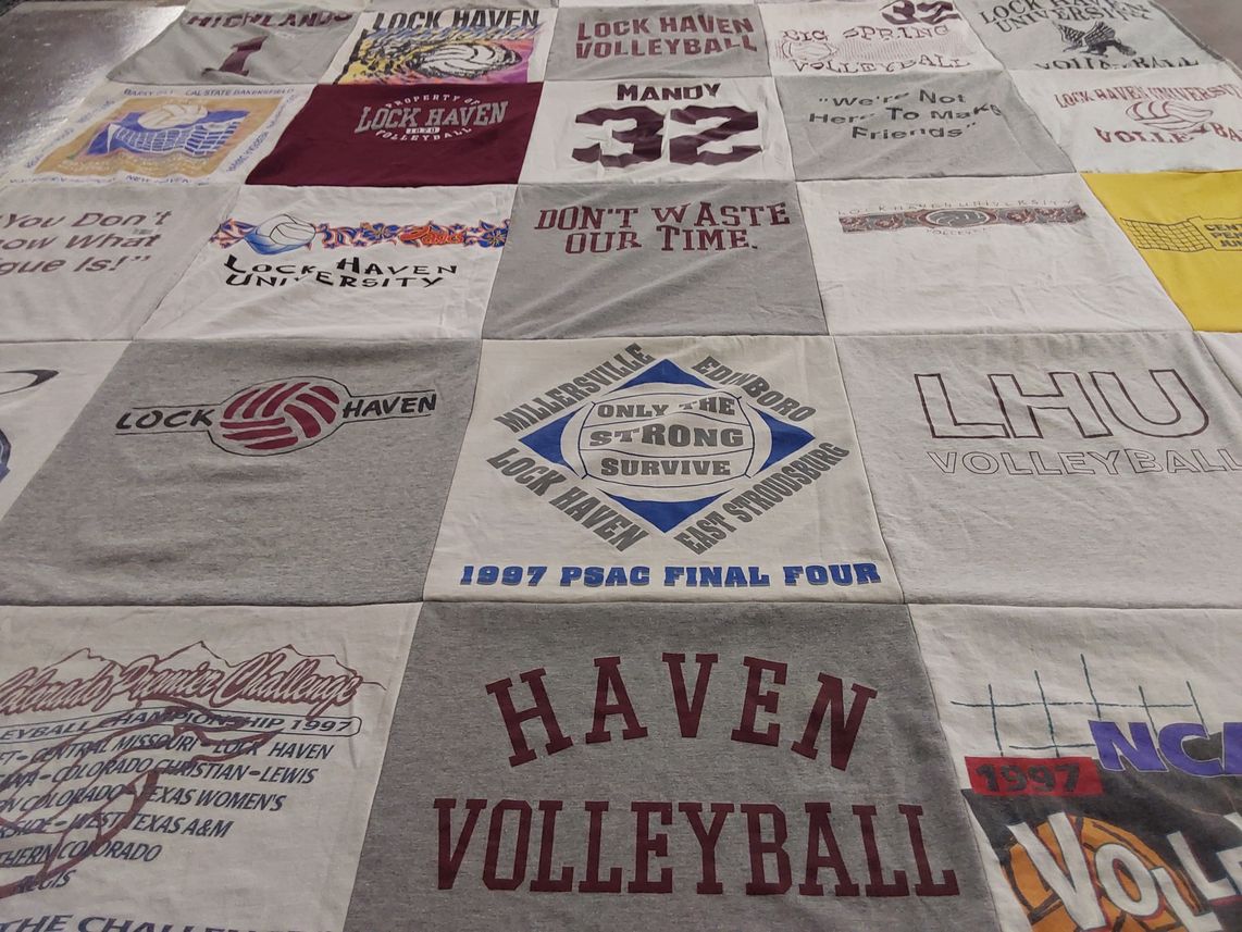 T-shirt quilt featuring lock haven university volleyball by Amanda from PA