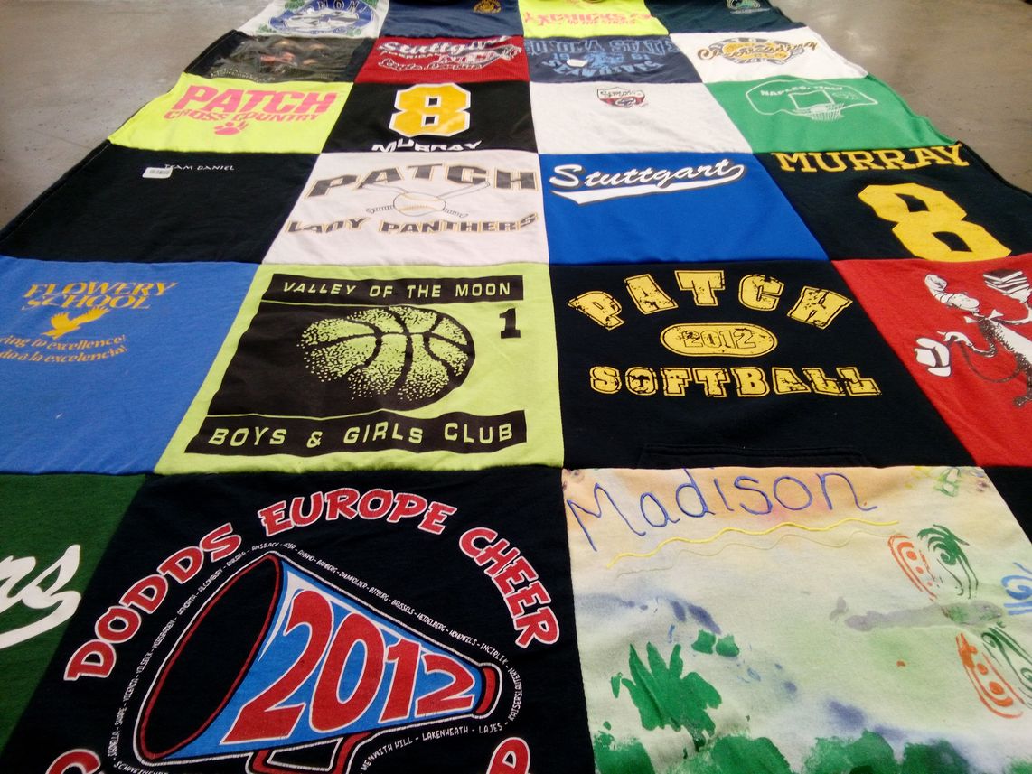 T-shirt quilt featuring patch lady panthers by AIMEE from VA