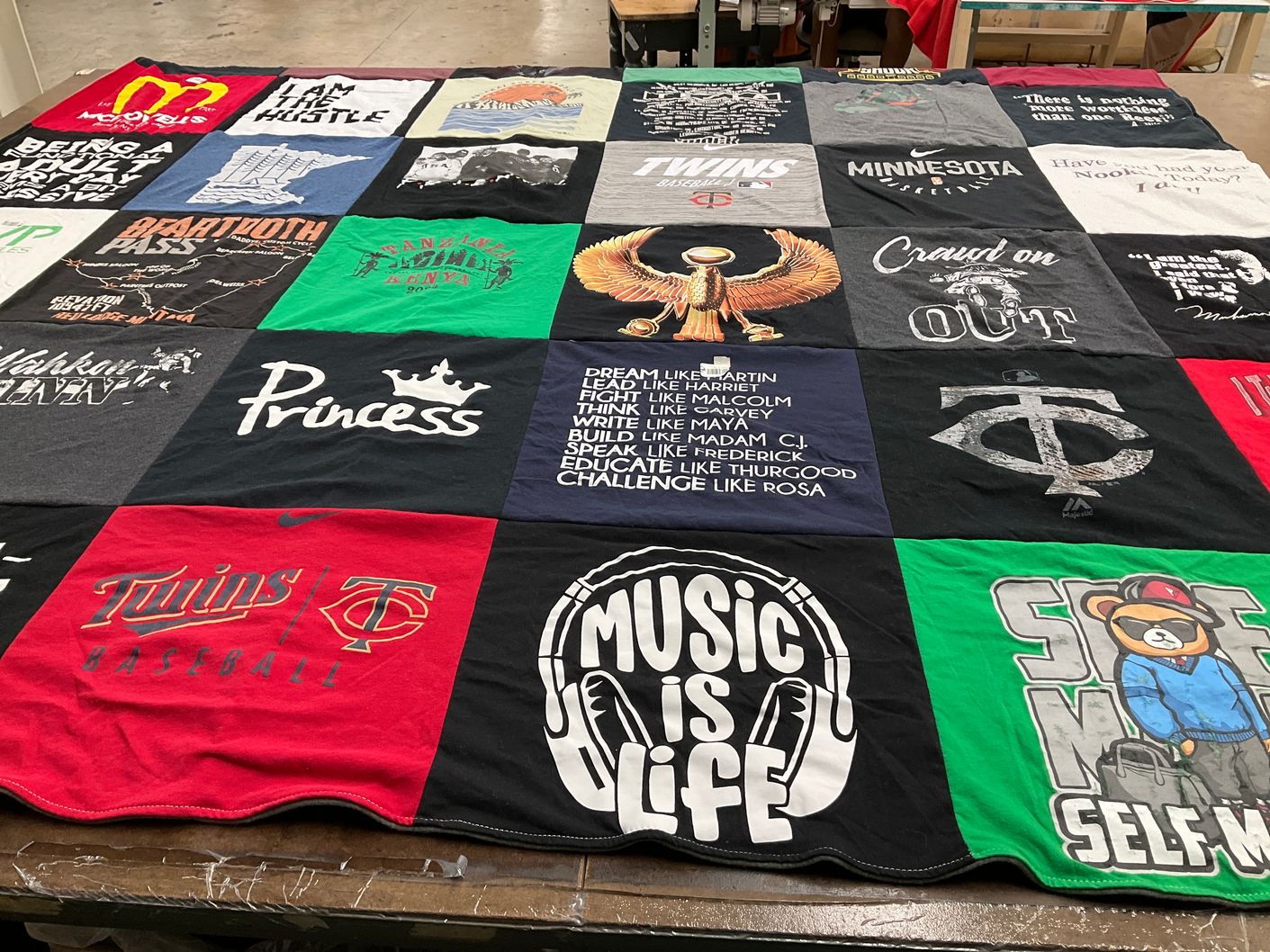 T-shirt quilt featuring minnesota twins by Chakaris from MN