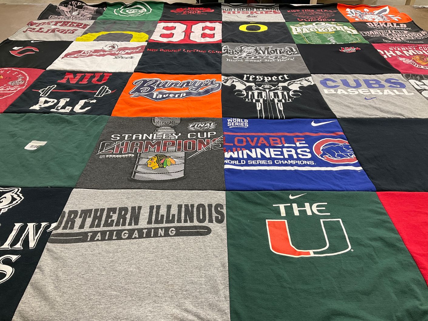 T-shirt quilt from northern illinois university by Ashton from IA