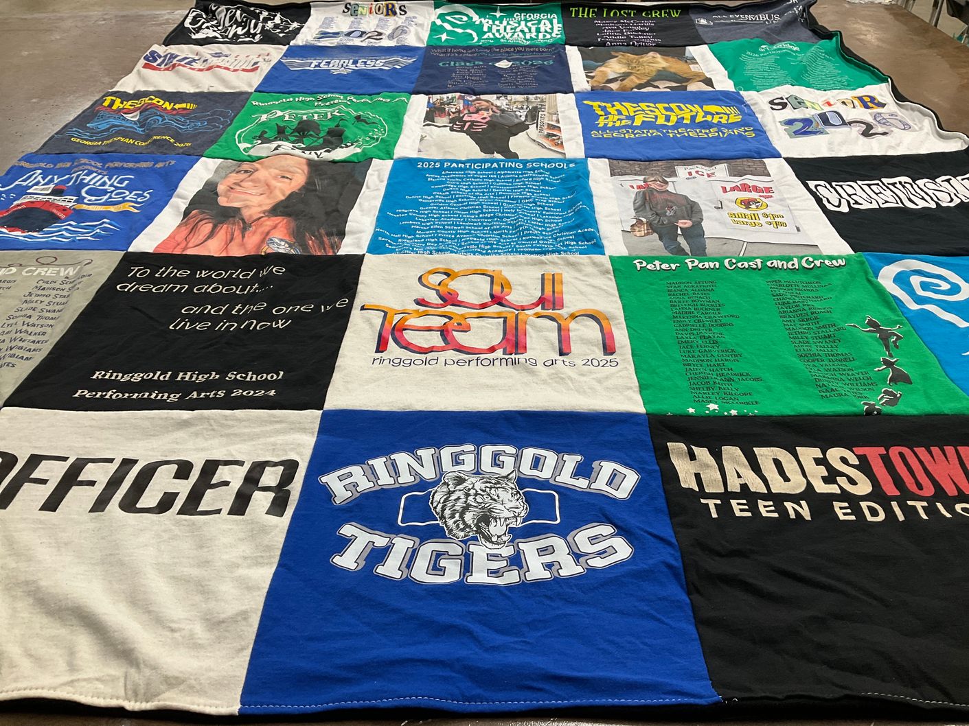 T-shirt quilt featuring ringgold tigers by Sara from GA