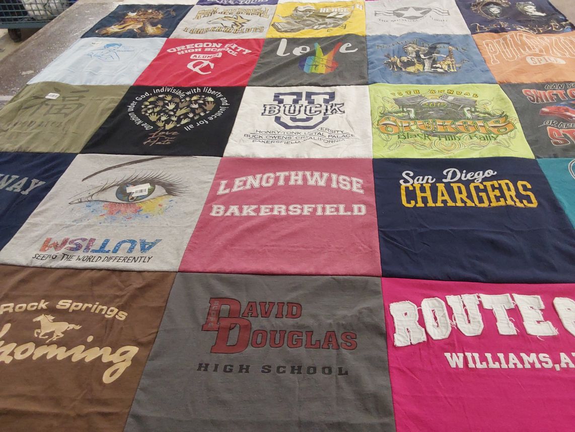 T-shirt quilt featuring san diego chargers by Lynn from CA