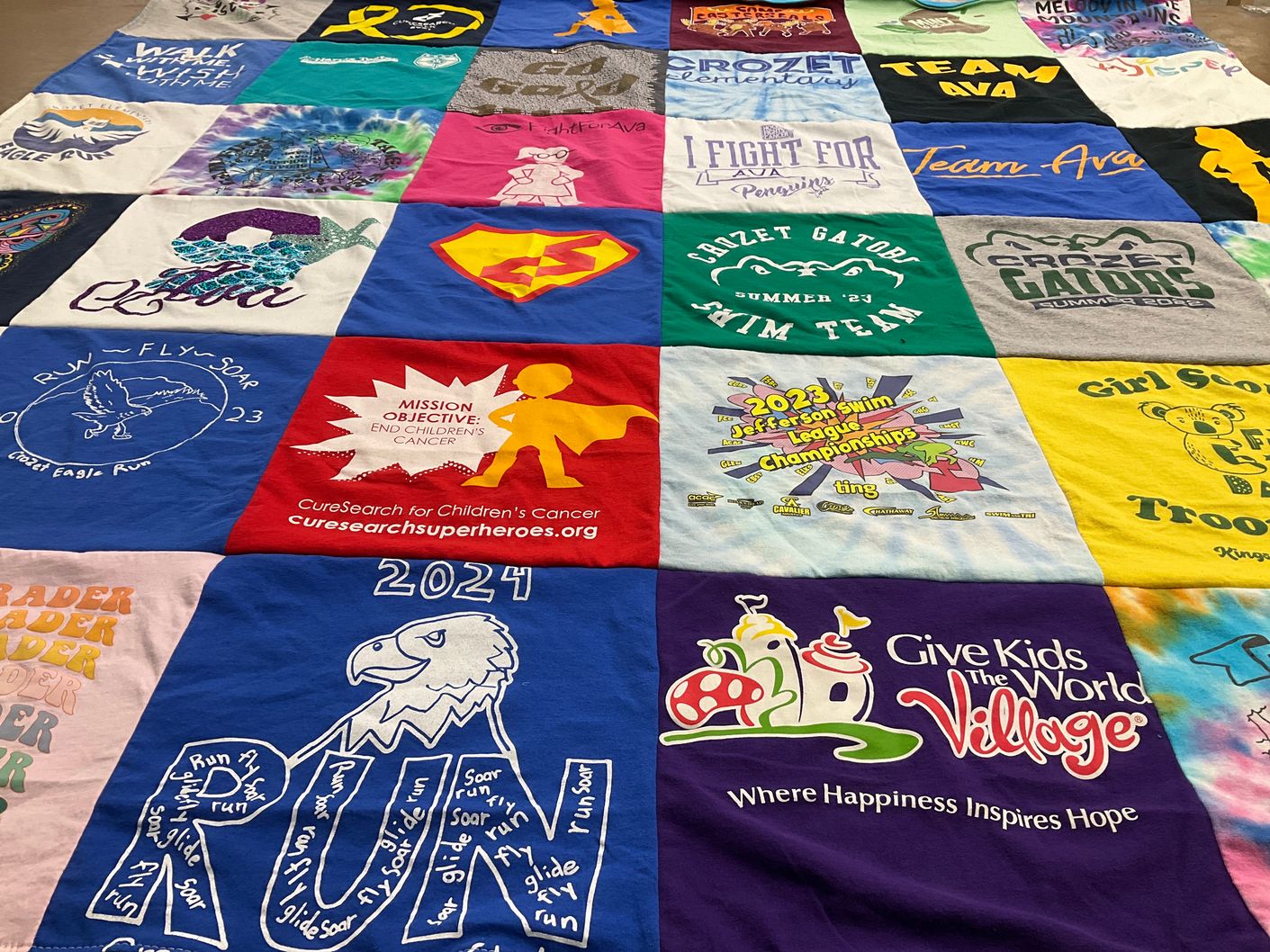 T-shirt quilt featuring crozet gators swim team by Crystal from VA