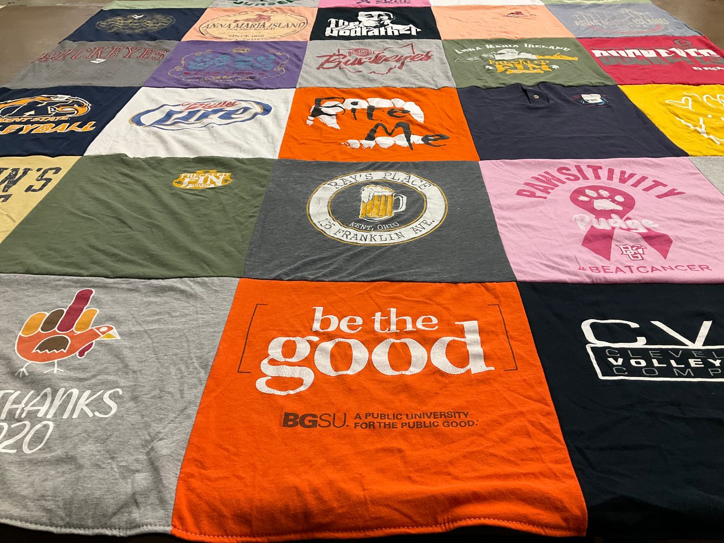 T-shirt quilt from bowling green state university by Linda from OH