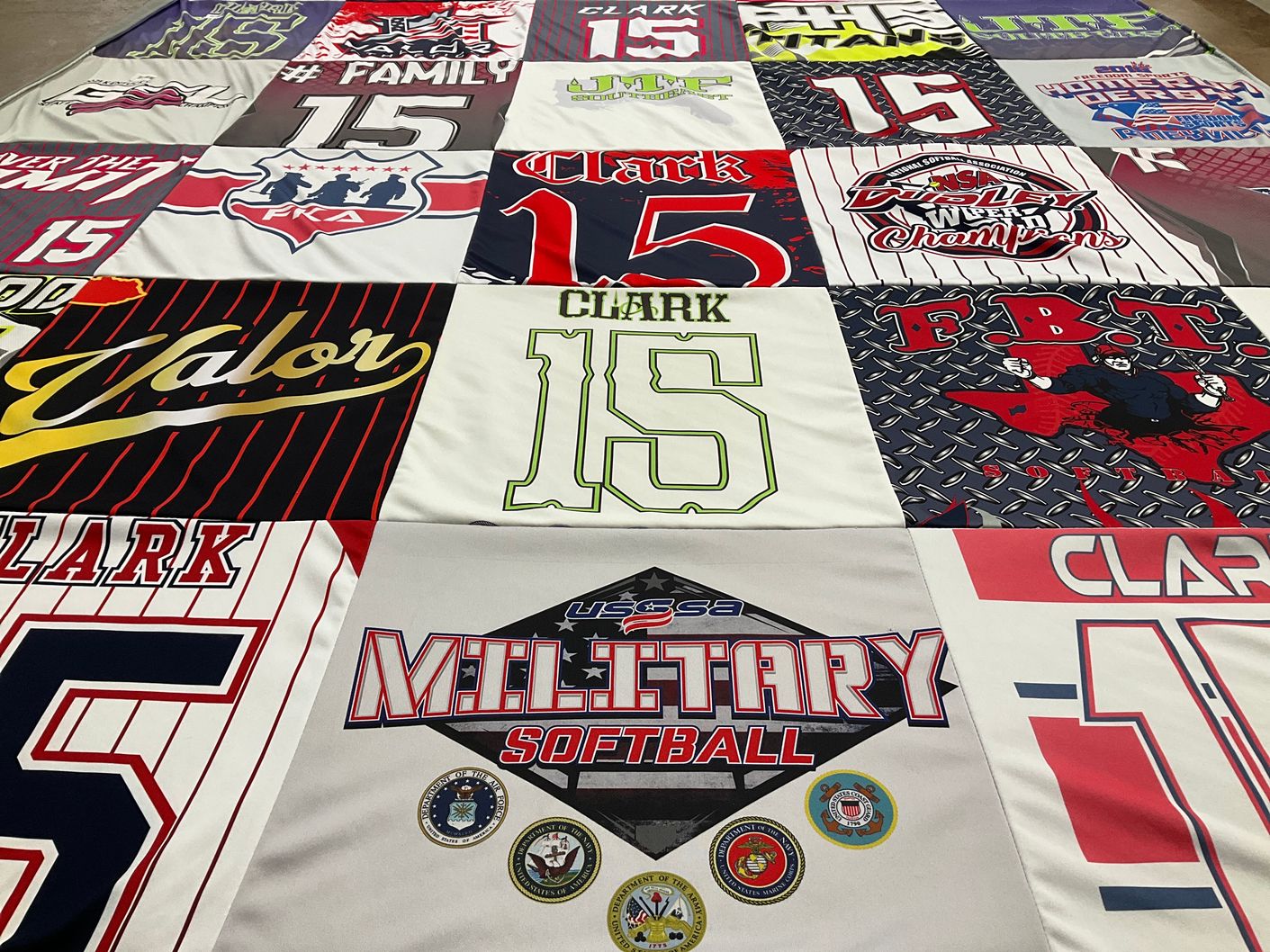T-shirt quilt from clark university by Bryon from KY