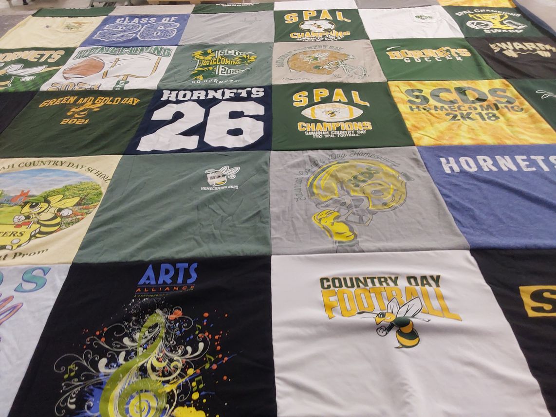 T-shirt quilt featuring savannah country day college, spal by Amanda from GA