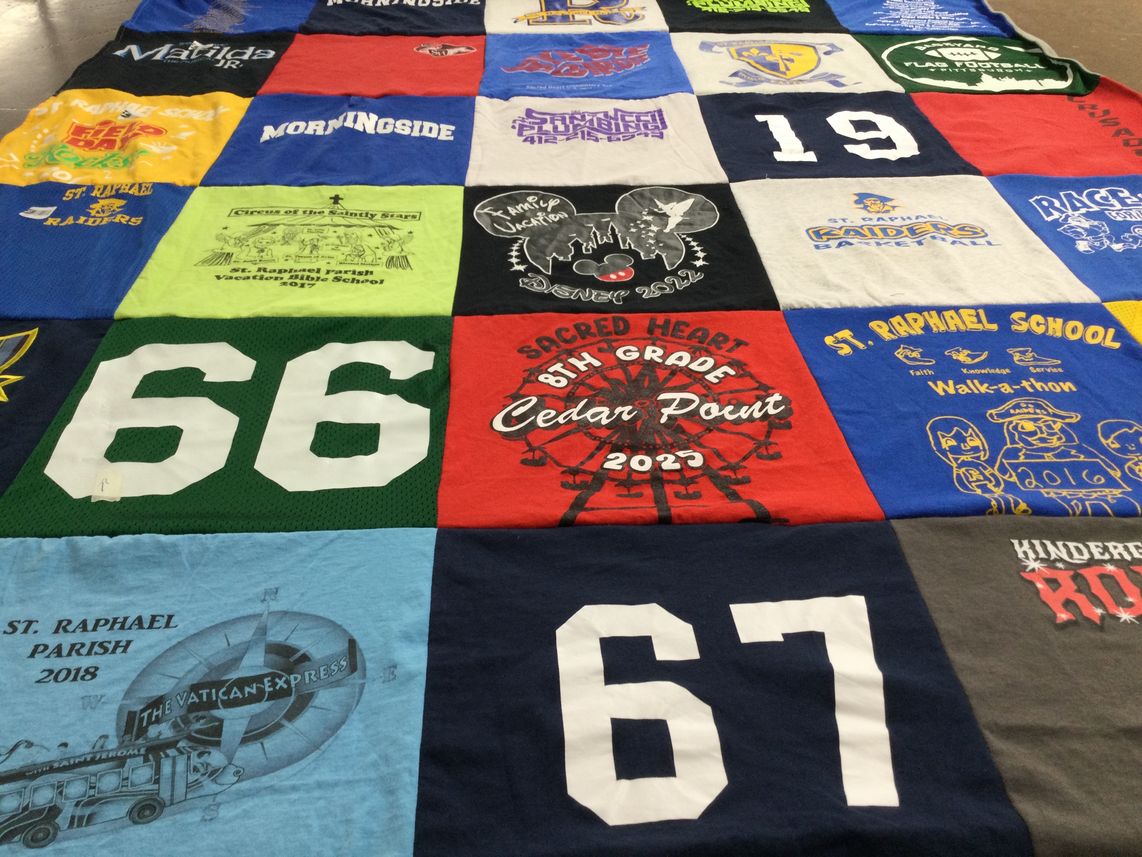 T-shirt quilt featuring st raphael raiders by Andrea from PA