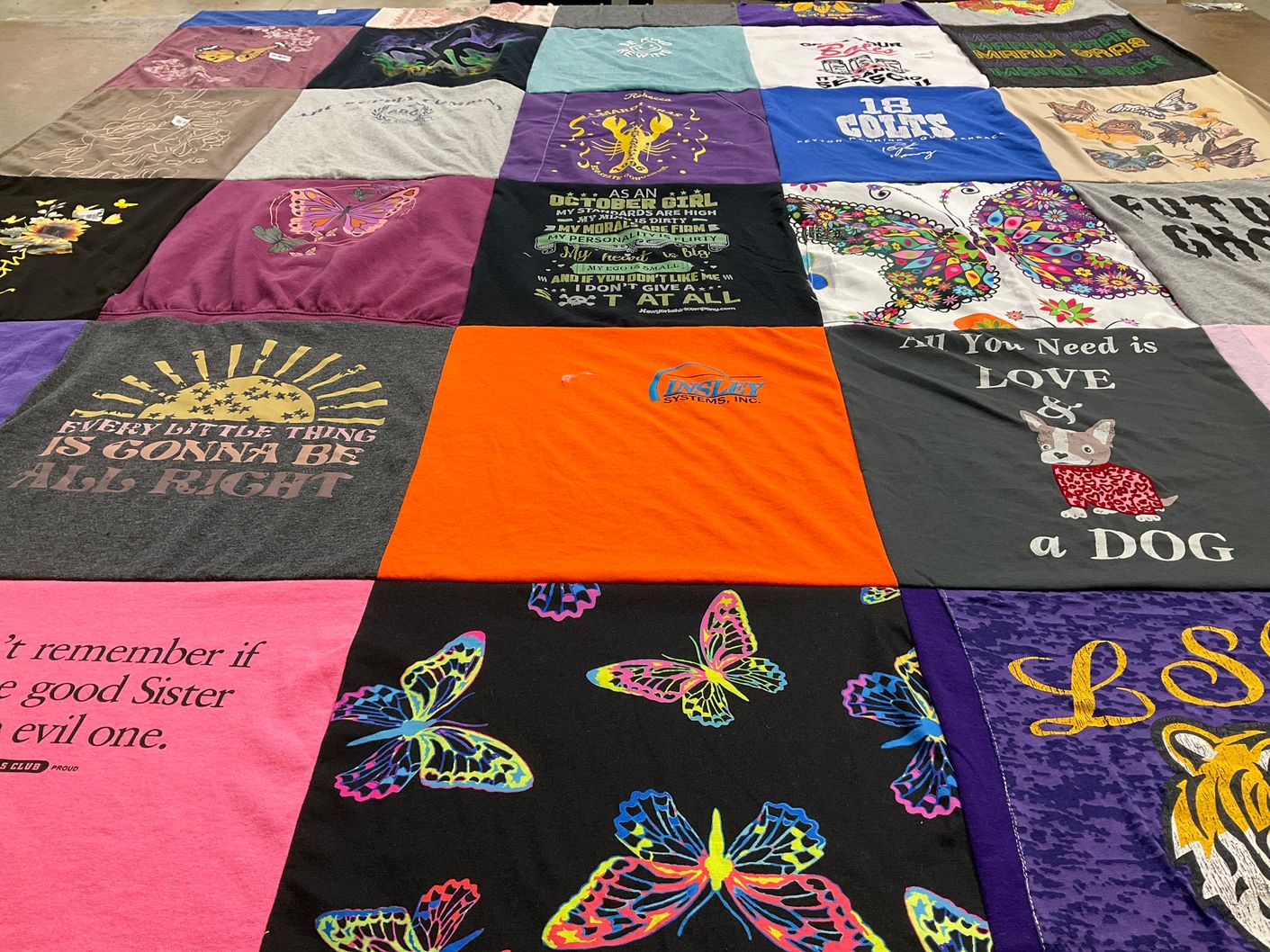 T-shirt quilt from lsu by Barbara from LA