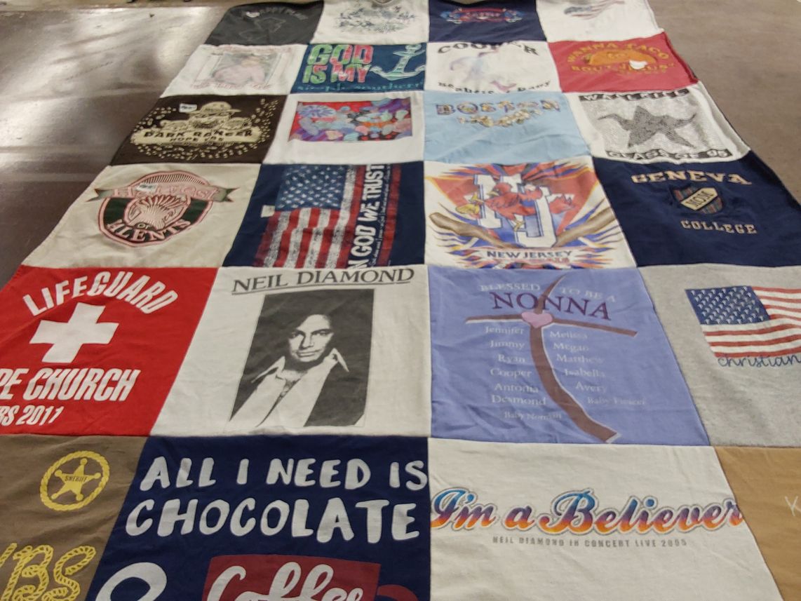 T-shirt quilt from geneva college by Carmela from NJ
