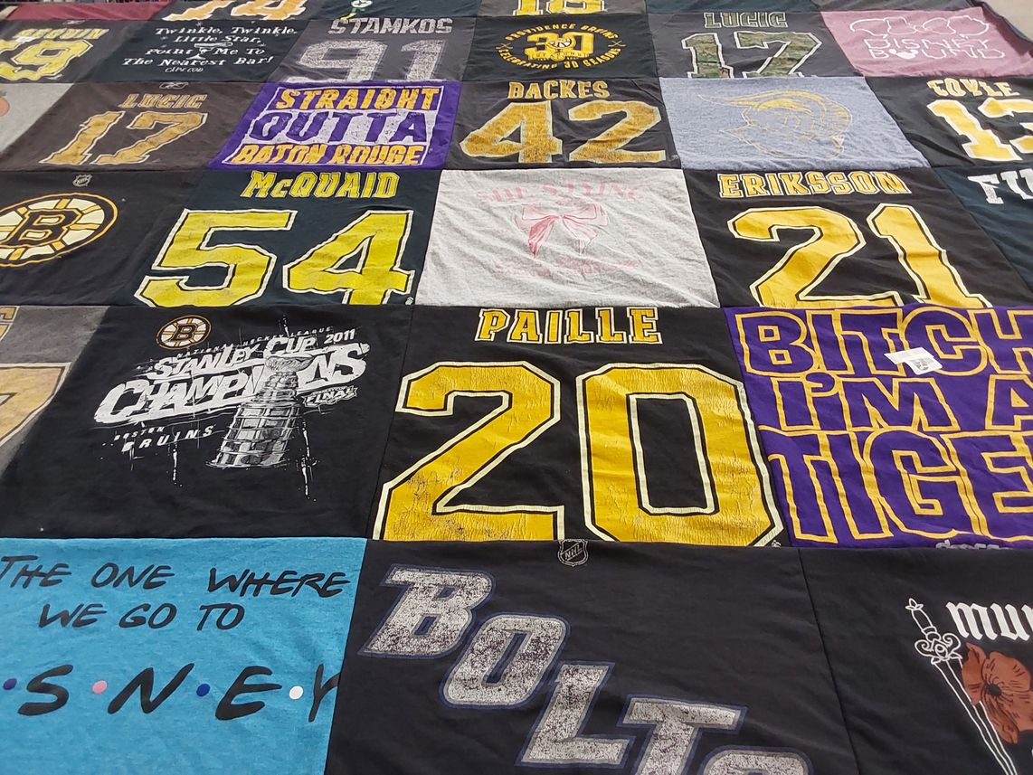 T-shirt quilt featuring boston bruins by Samantha from MA