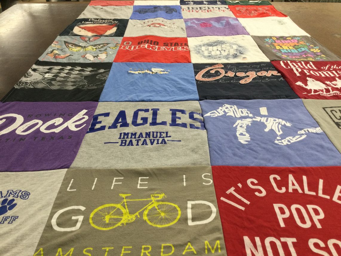 T-shirt quilt featuring ohio state university, immanuel batavia eagles by Kit from NC