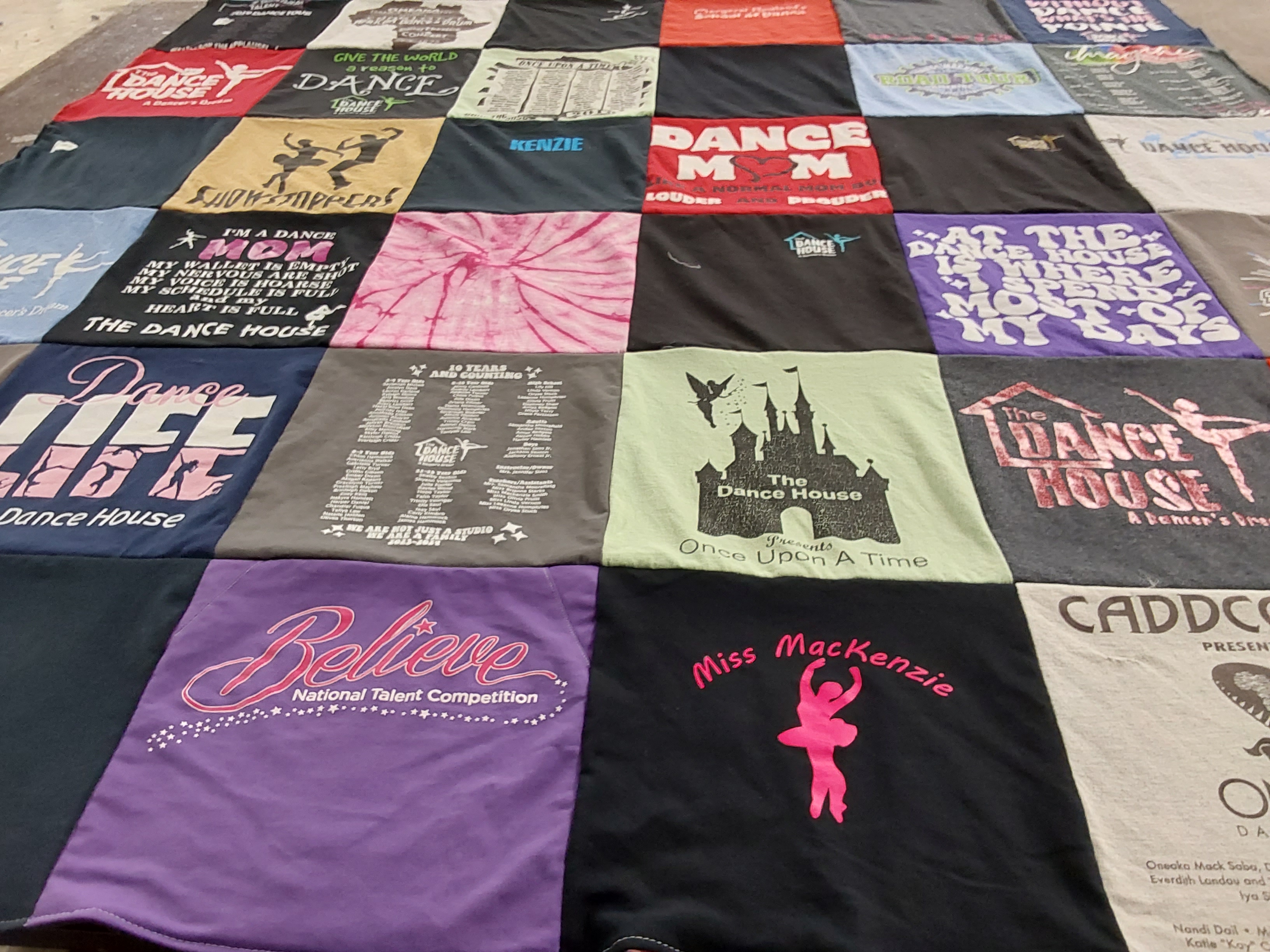 T-shirt quilt from marian roslund school of dance by Marianne from NC