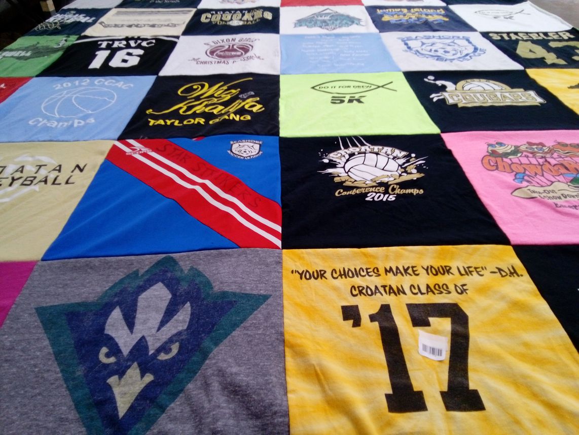 T-shirt quilt featuring trvc volleyball, cougars volleyball by angela from NC