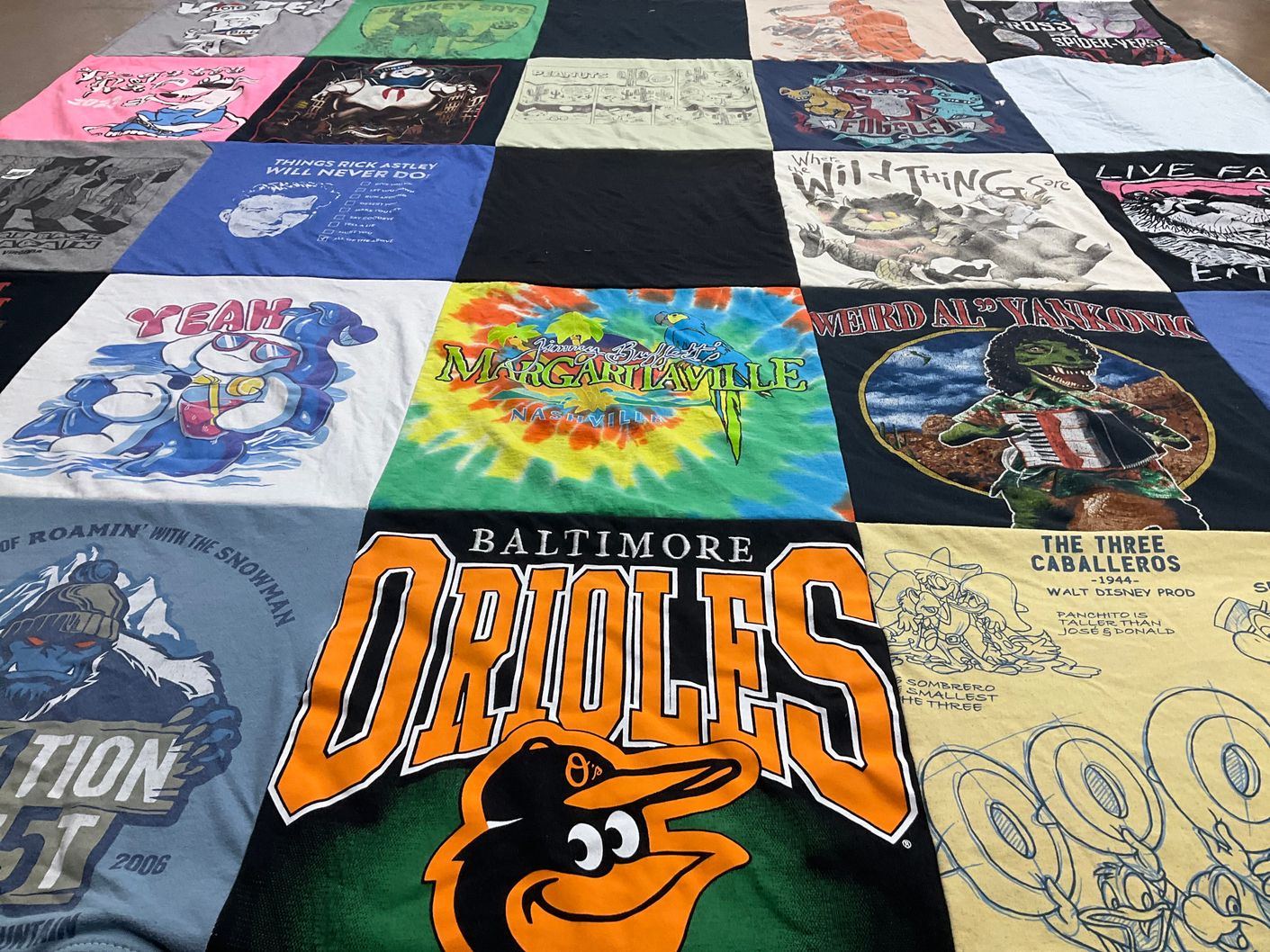 T-shirt quilt featuring baltimore orioles by Ashley from TN
