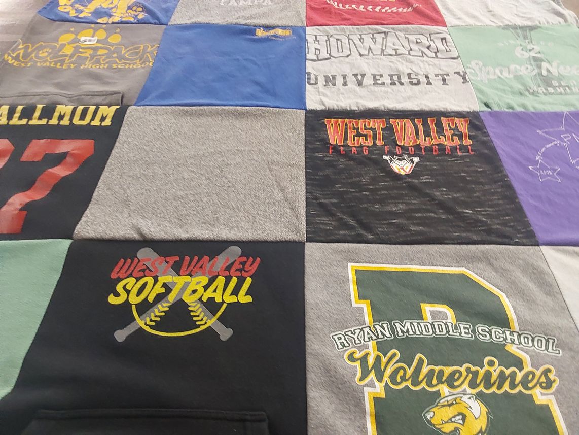 T-shirt quilt featuring west valley softball, west valley flag football by Brittney from AK