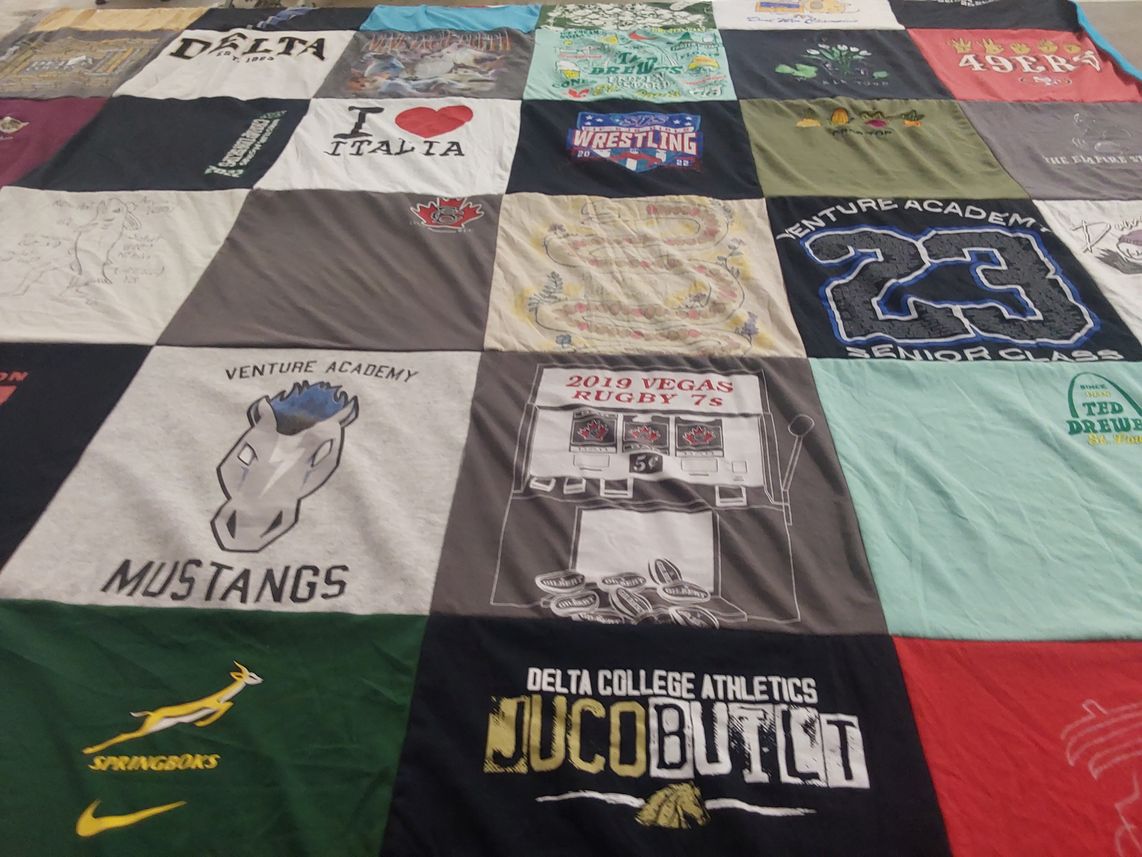 T-shirt quilt featuring mustangs by Emma from CA