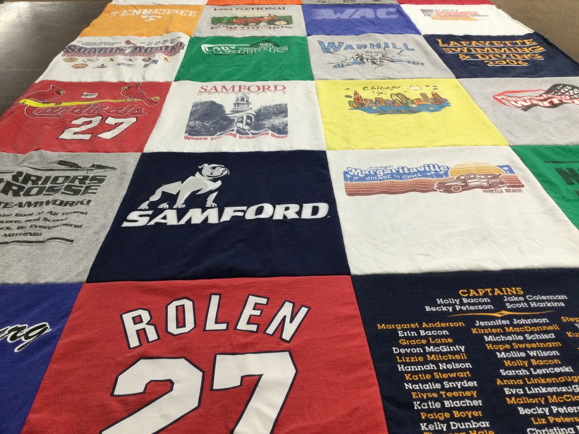 T-shirt quilt featuring cardinals by Greg from CO