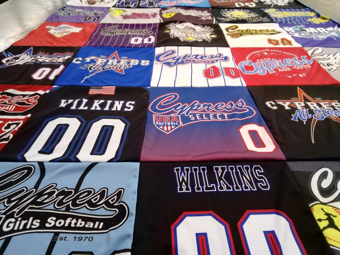 T-shirt quilt featuring cypress all stars girls softball by Sarah from CA