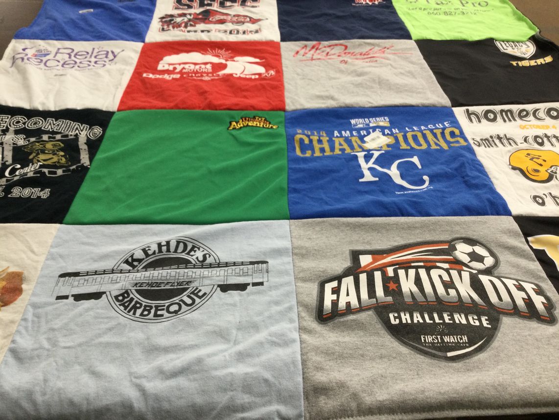 T-shirt quilt featuring tigers by Leah from MO