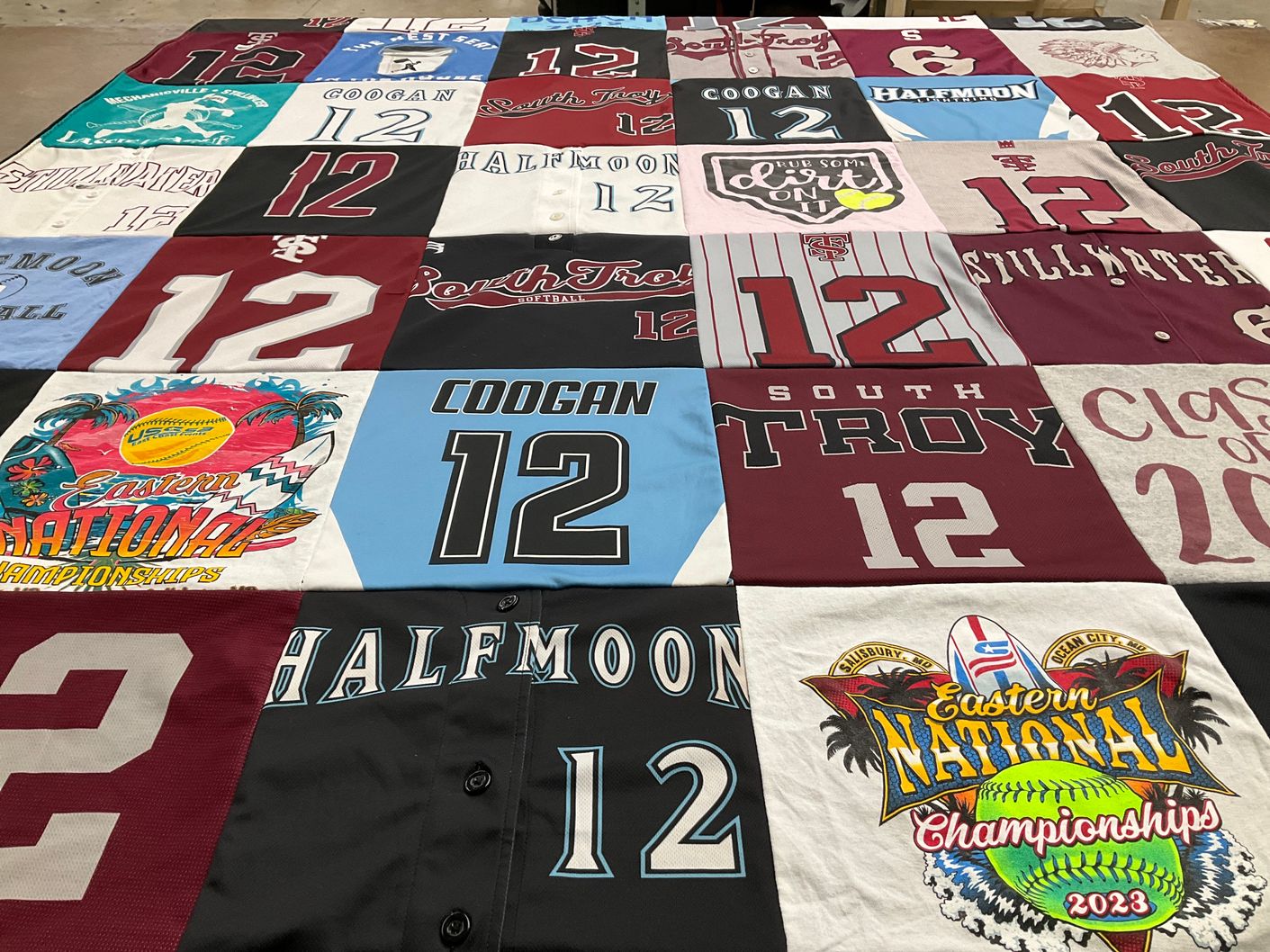 T-shirt quilt from south troy high school by Sharleen from NY