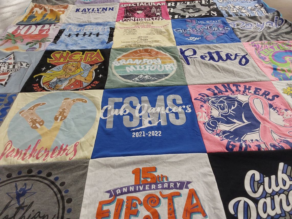 T-shirt quilt featuring panthers by Angela from TX