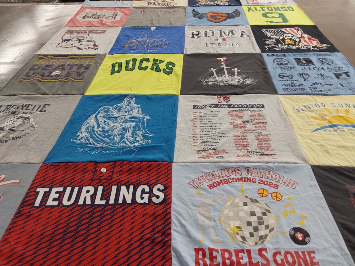 T-shirt quilt from teurlings catholic high school by Bridget from LA