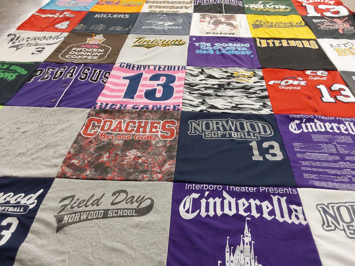 T-shirt quilt featuring norwood softball by Kim from FL