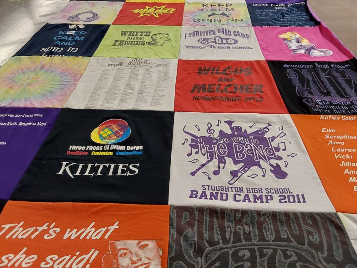 T-shirt quilt from stoughton high school by Jillian from WI