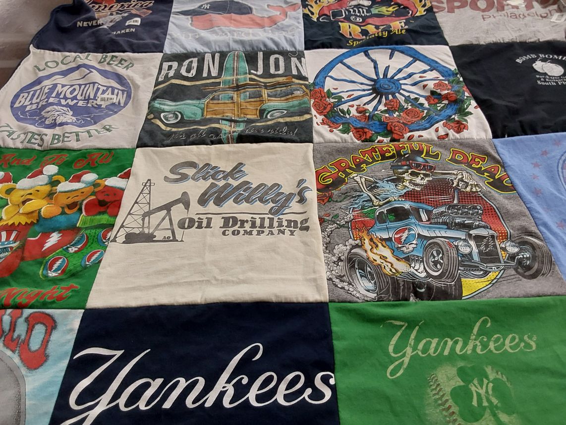 T-shirt quilt featuring new york yankees by Valerie from VA