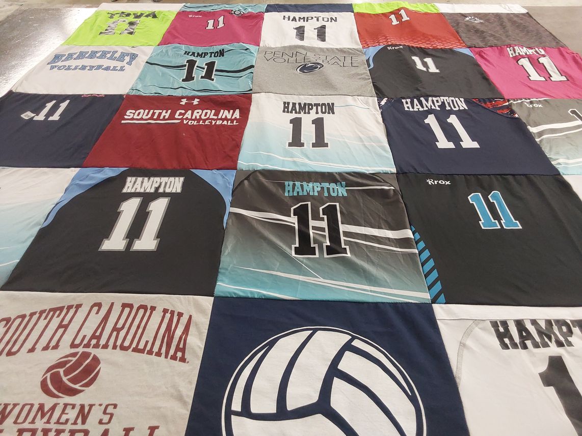 T-shirt quilt from hampton university, south carolina university by Joseph from FL