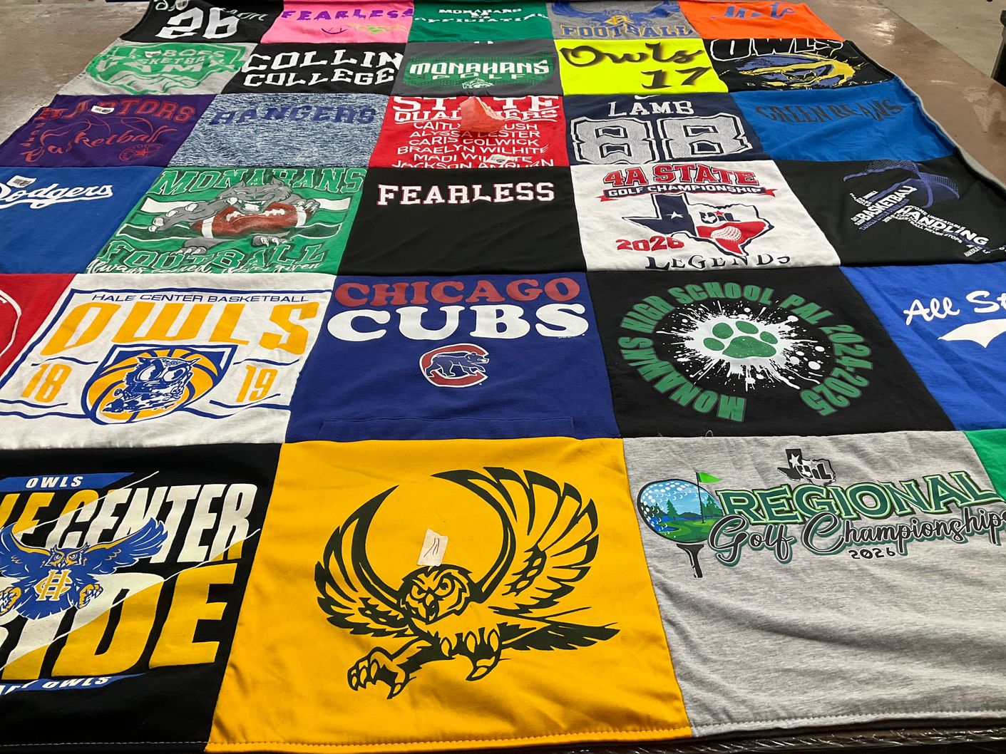 T-shirt quilt featuring hale center cubs, monahans football by Carla from TX