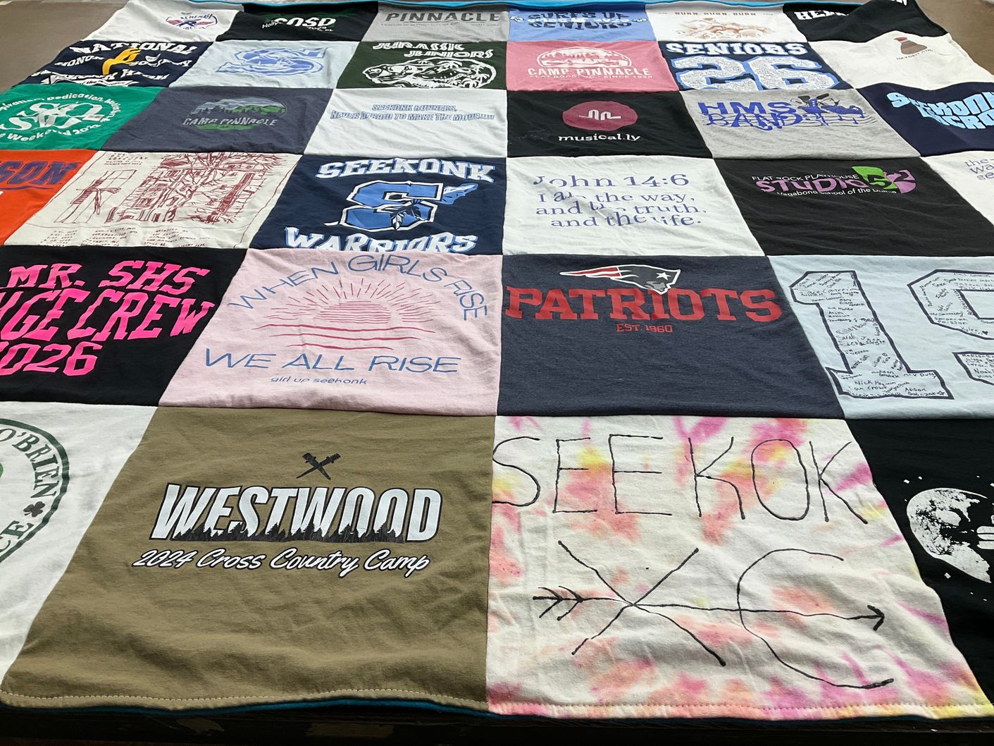 T-shirt quilt featuring patriots by Marcia from MA