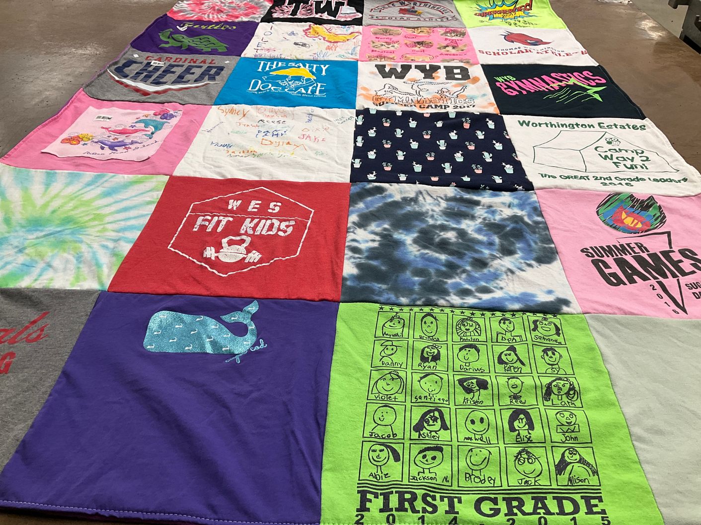 T-shirt quilt from wes elementary school by Jennifer from OH