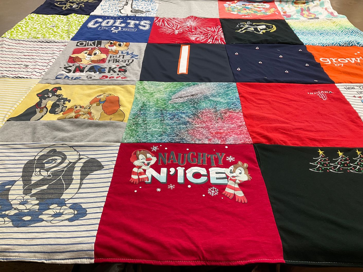 T-shirt quilt featuring indiana university colts by Amanda from IN