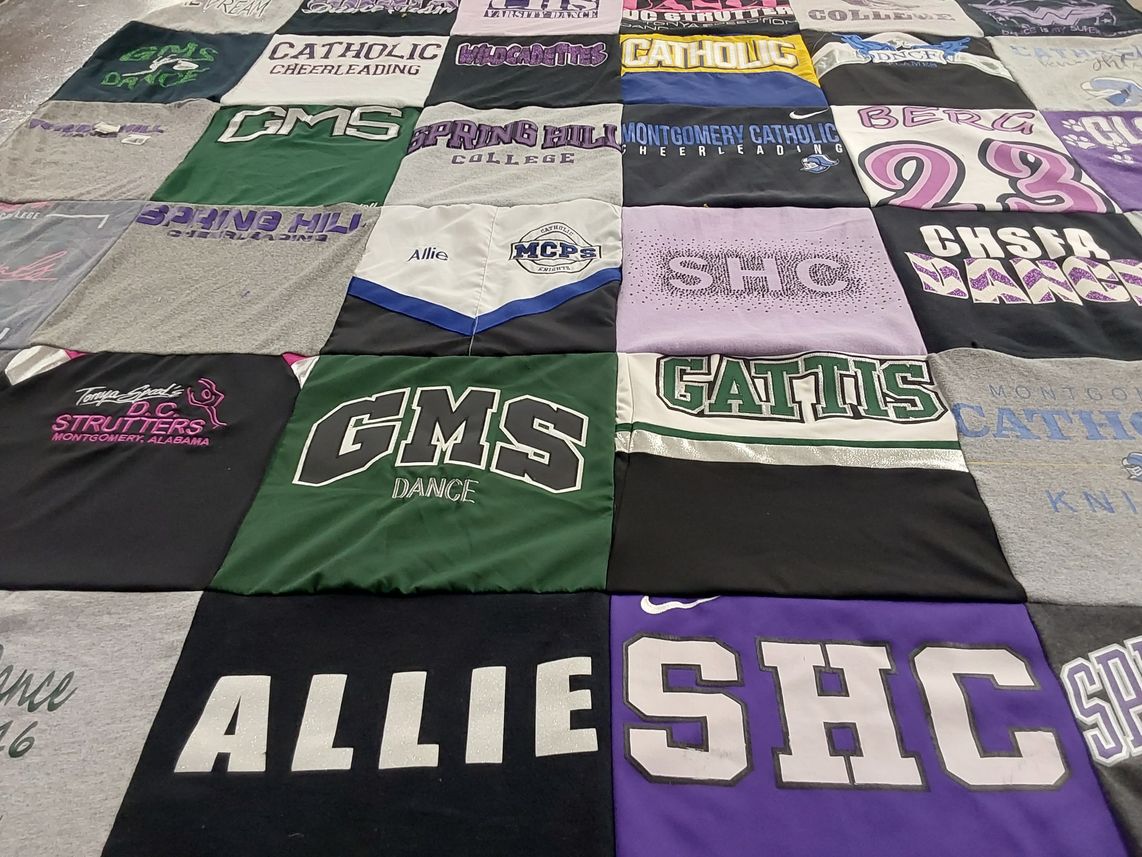 T-shirt quilt from spring hill college, montgomery catholic preparatory school by Sarah from GA