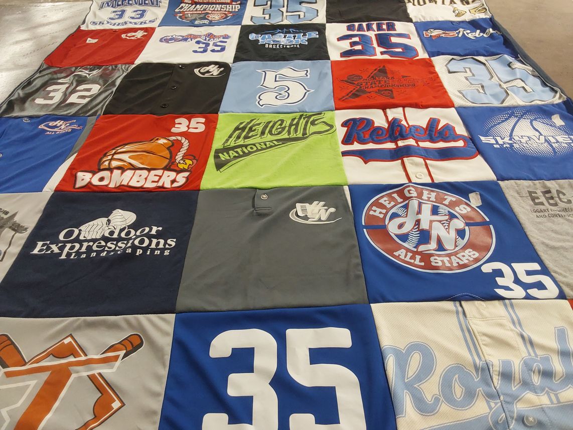 T-shirt quilt featuring heights all stars, bakers rebels by Jessica from MT